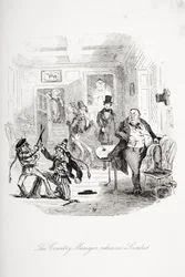 Der Landmanager probt einen Kampf, Illustration aus 